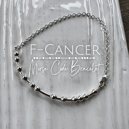 F-CANCER Morse Code Chain Bracelet