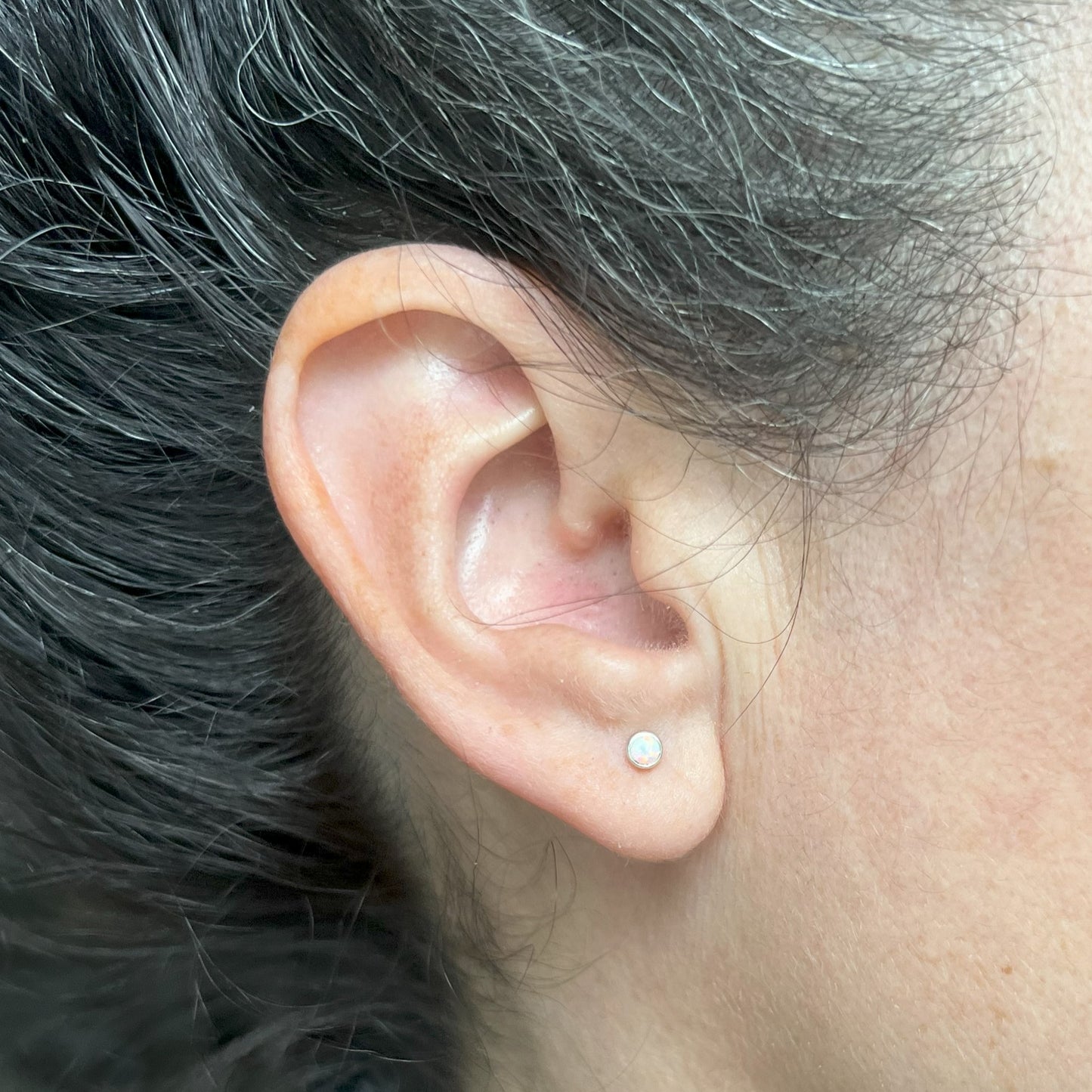 Silver Ruby Stud Earrings