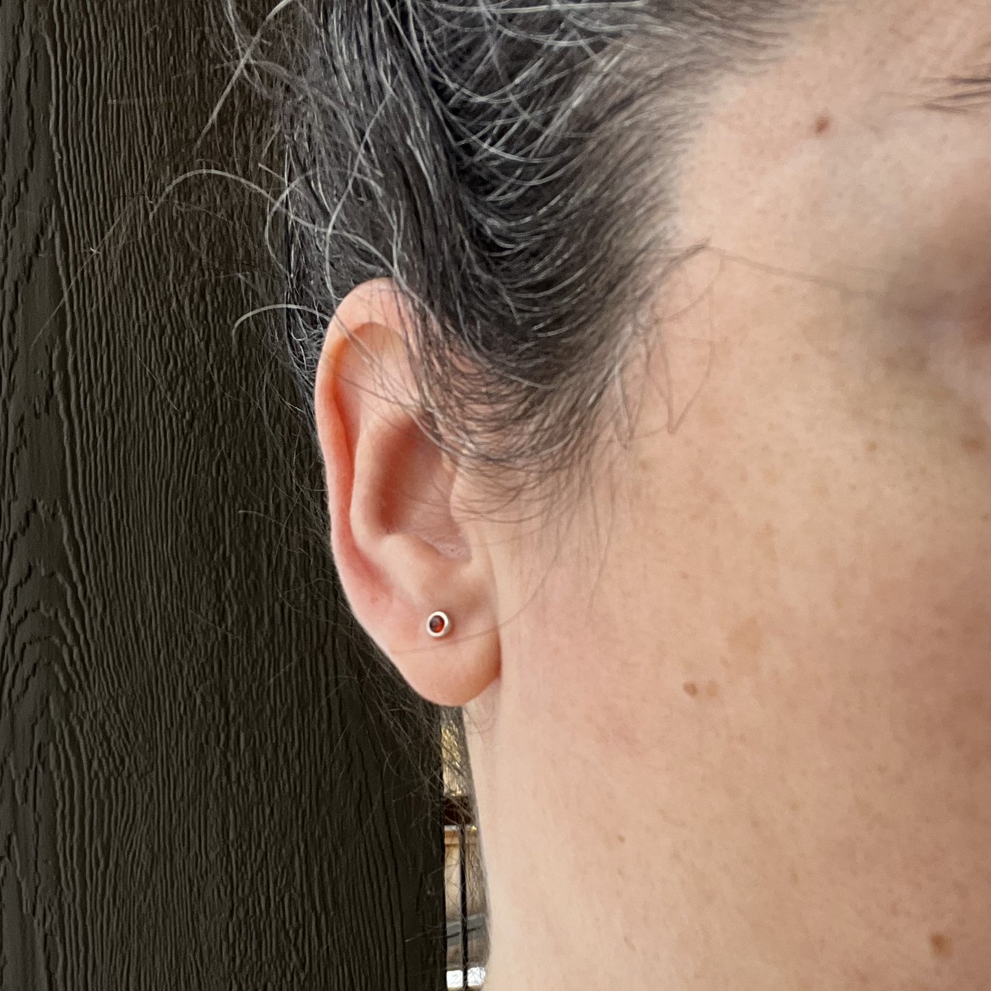 Garnet Mini Stud Earrings
