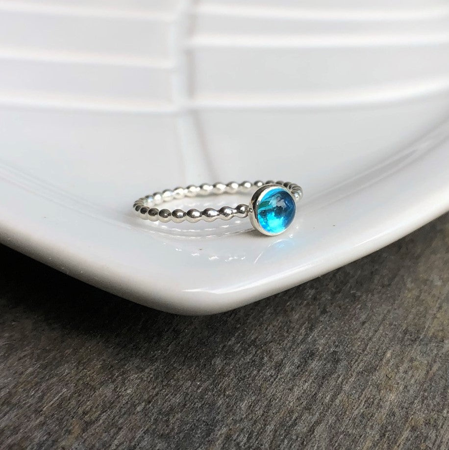 Medium Swiss Blue Topaz Ring