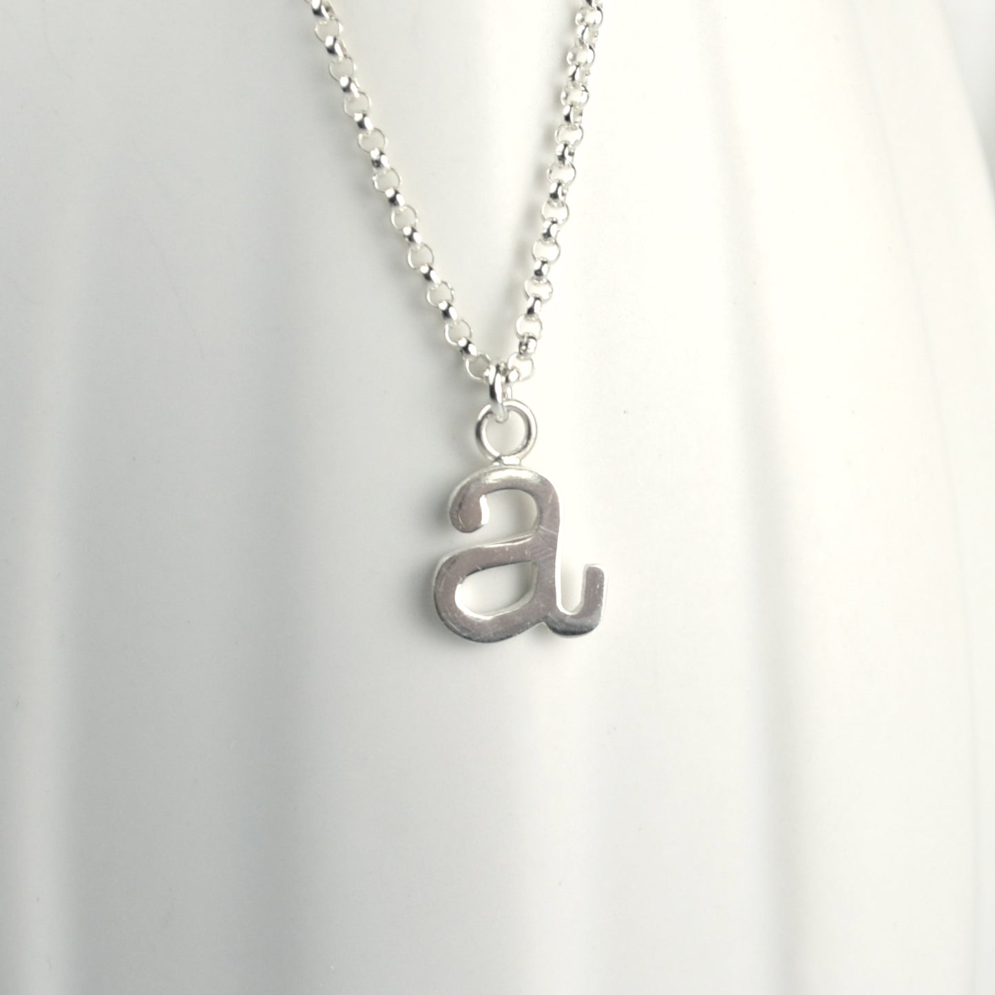 Sterling Silver Lower-Case Letter Pendants with 18 inch Chain