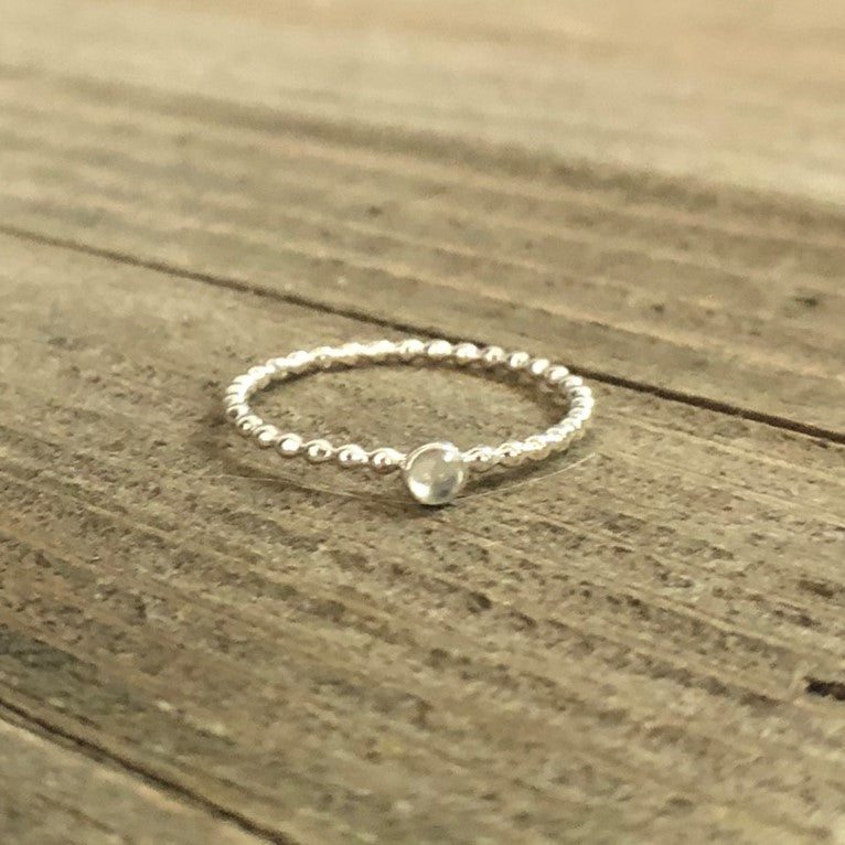 Mini Crystal Quartz Silver Ring - Trisha Flanagan