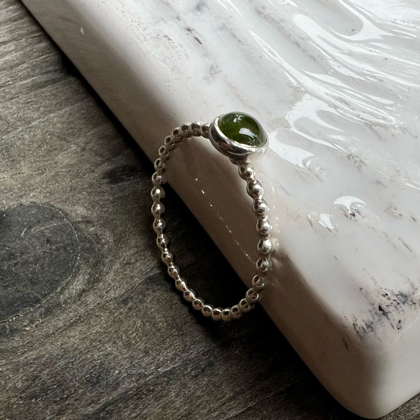 Medium Peridot Stacking Ring - Trisha Flanagan