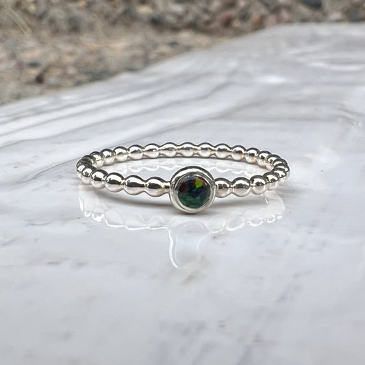3mm Black Opal Stacking ring