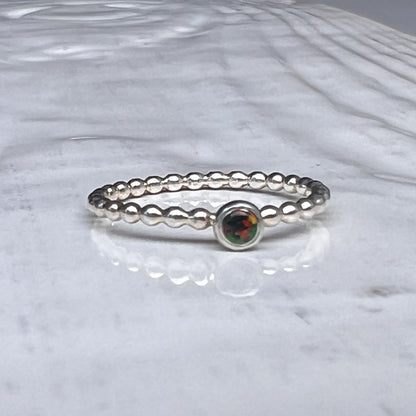 3mm Black Opal Stacking Ring