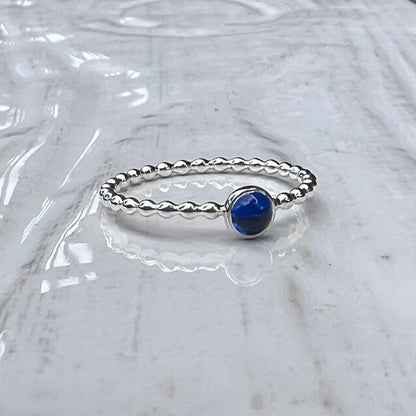 Small Lab Sapphire Ring