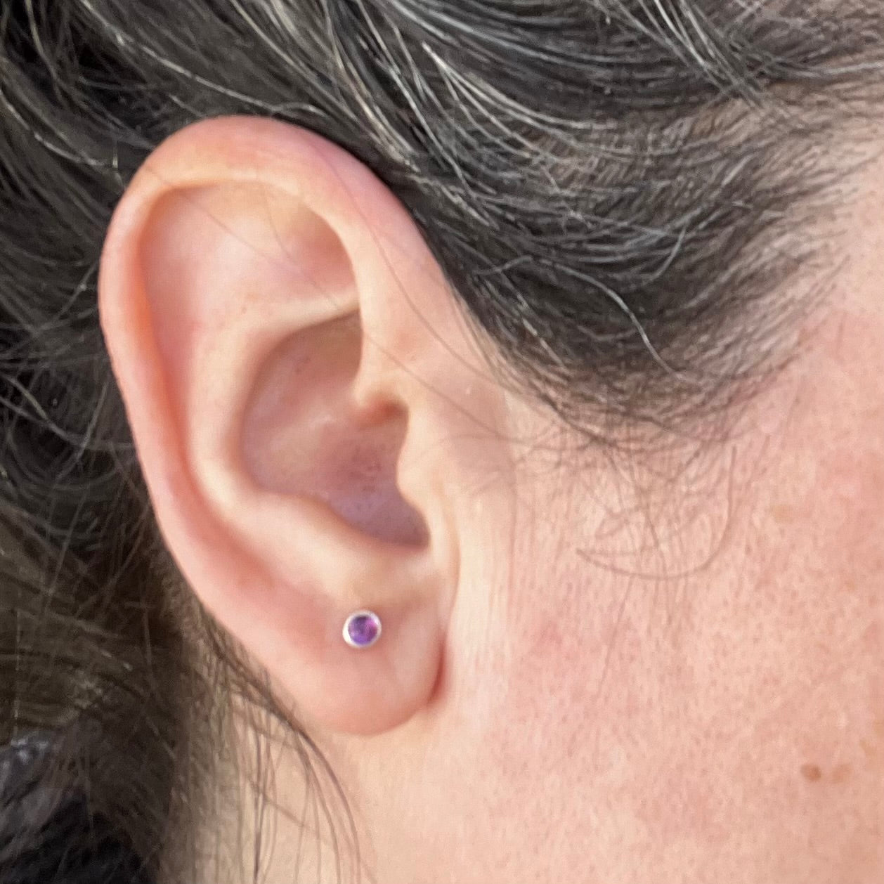Amethyst Mini Stud Earrings
