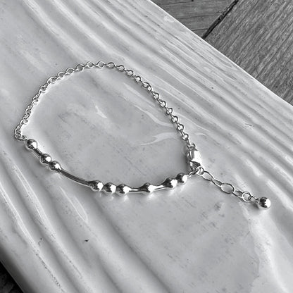 Morse Code Chain Bracelet with an inch extender chain with logo charm