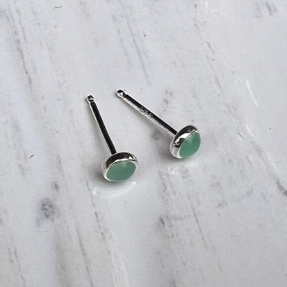 Chrysoprase Earrings top view