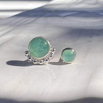 Comparing size of Chrysoprase Earrings