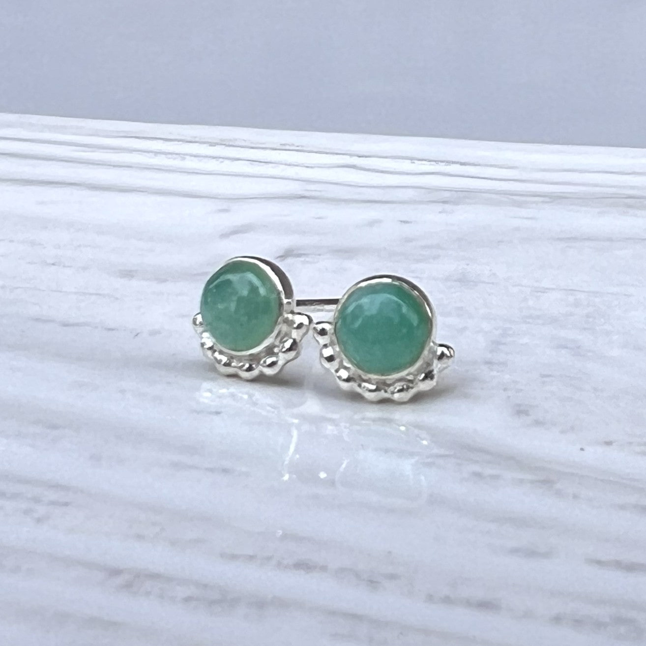 Chrysoprase Earrings in the shade