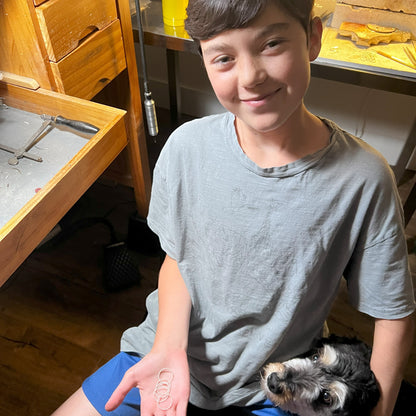 Silver Stacking Ring - Beaded Style