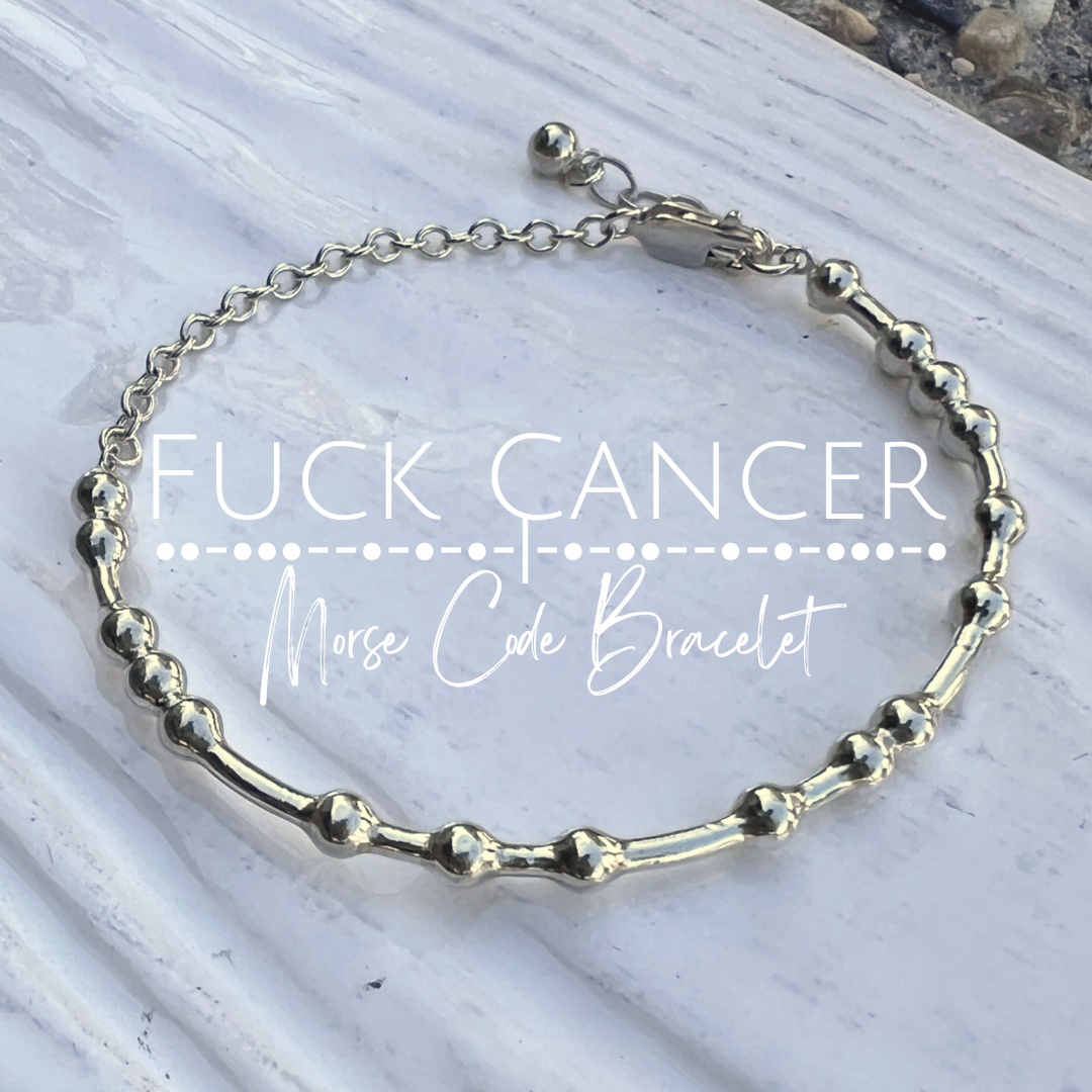 Fuck Cancer Morse Code Chain Bracelet