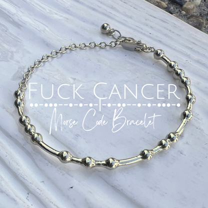 Fuck Cancer Morse Code Chain Bracelet