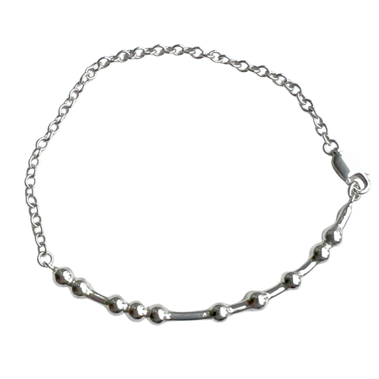 FUCK IT Morse Code Chain Bracelet on White Background