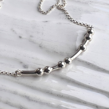 Grace Morse Code Necklace closeup