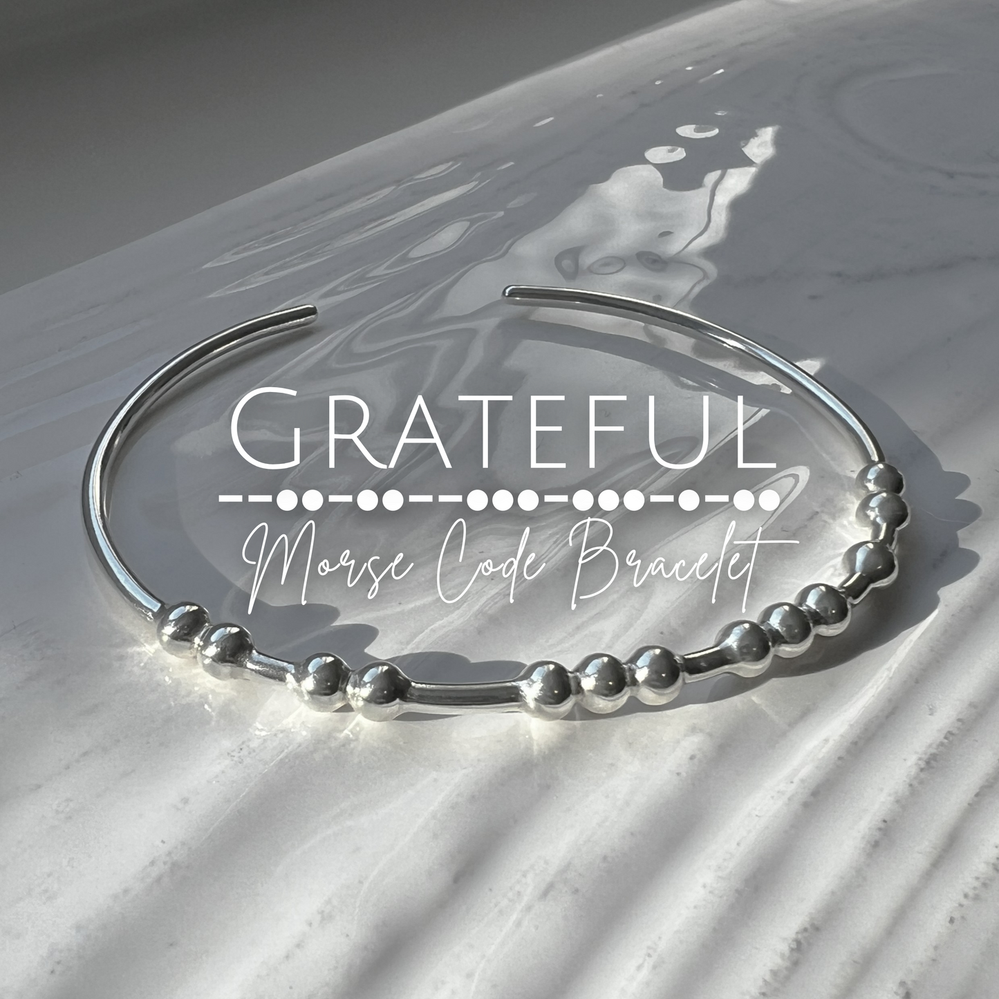 FUCK CANCER Bracelet manchette en code Morse en argent sterling