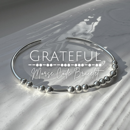 FUCK CANCER Bracelet manchette en code Morse en argent sterling