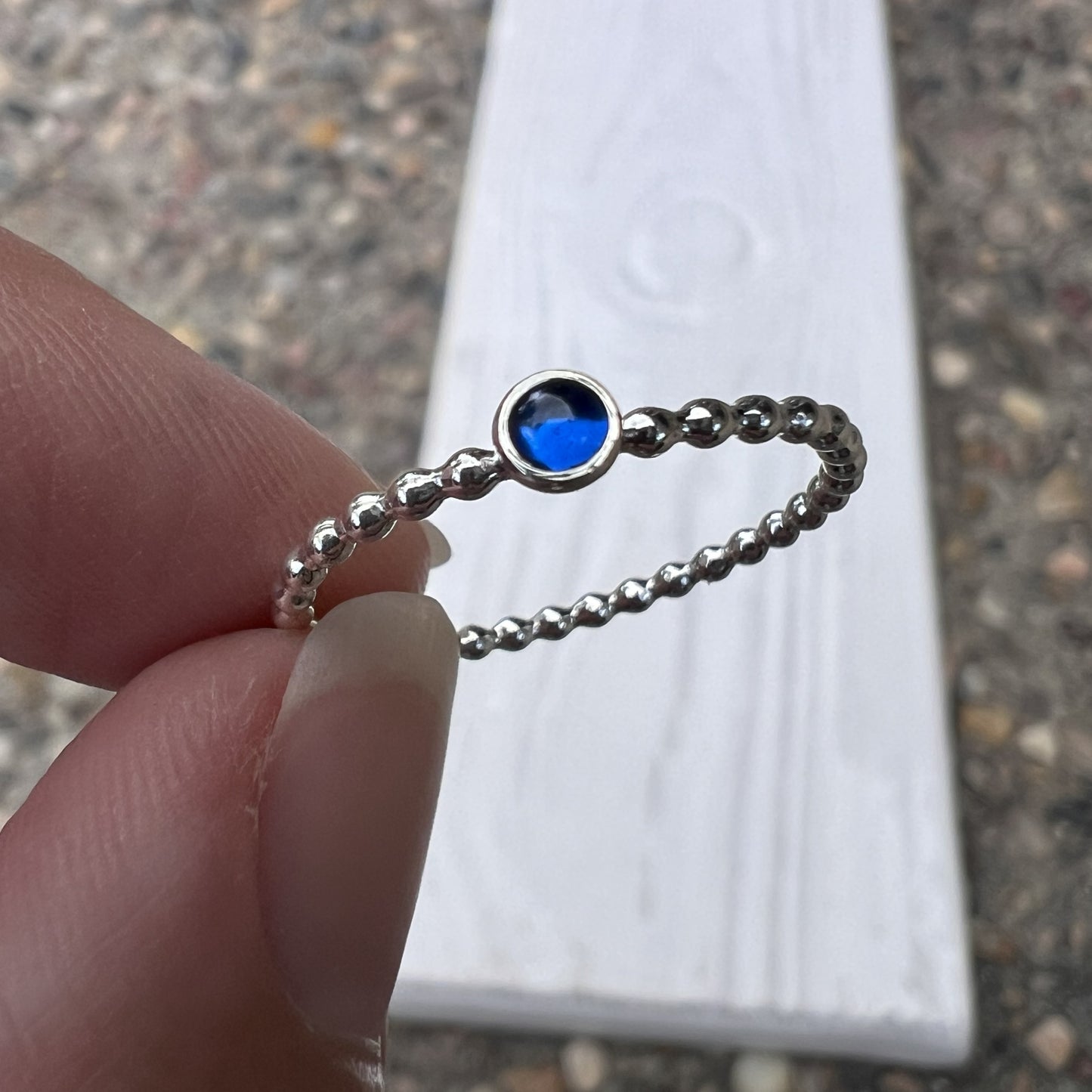 Holding a 3mm Sapphire Stacking Ring