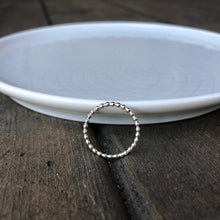 Load image into Gallery viewer, Silver Stacking Ring - Beaded Style