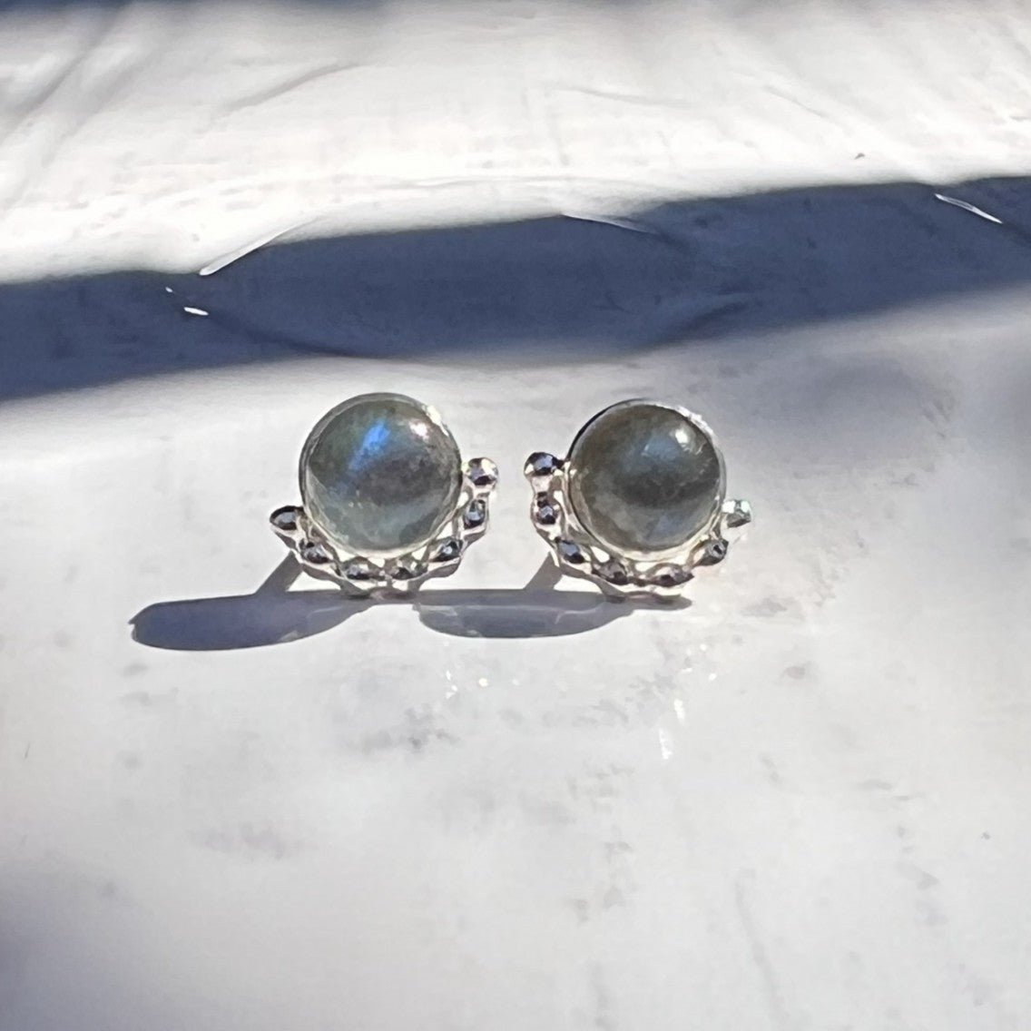 Sterling Silver Labradorite Stud Earrings
