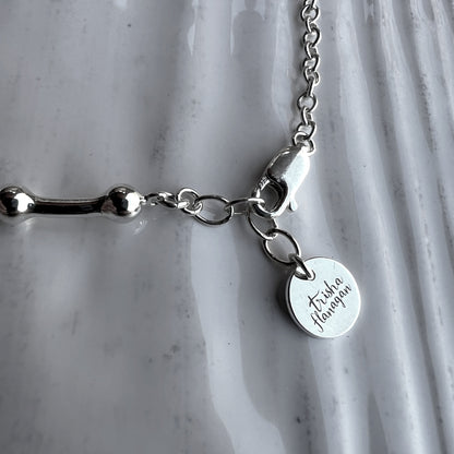 Half inch extender chain with logo charm
