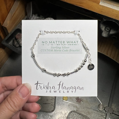 Personalized CUSTOM Word Morse Code Chain Bracelet