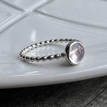 Load image into Gallery viewer, Large Rose Quartz Silver Ring