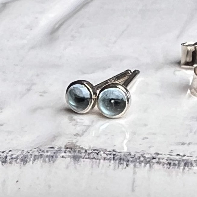 Swiss Blue Topaz Mini Stud Earrings