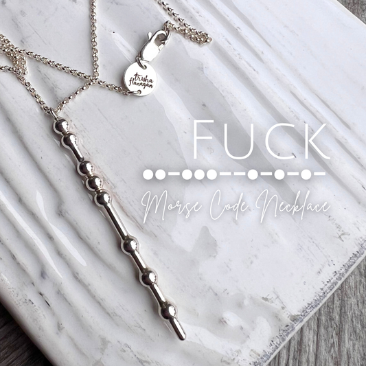 Vertical FUCK Morse Code Necklace