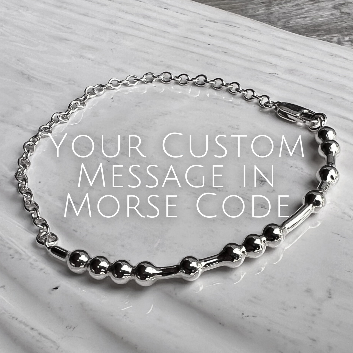 Personalized CUSTOM Word Morse Code Chain Bracelet