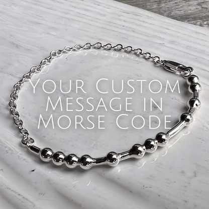 Personalized CUSTOM Word Morse Code Chain Bracelet