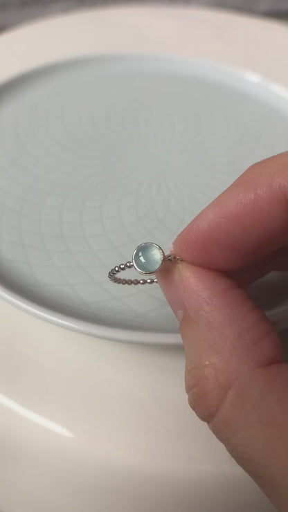 Large Aquamarine Silver Ring