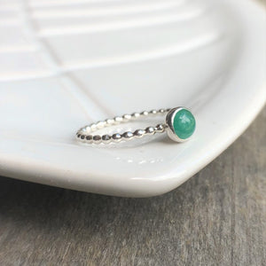 Side view of a Medium Emerald Ring - Trisha Flanagan