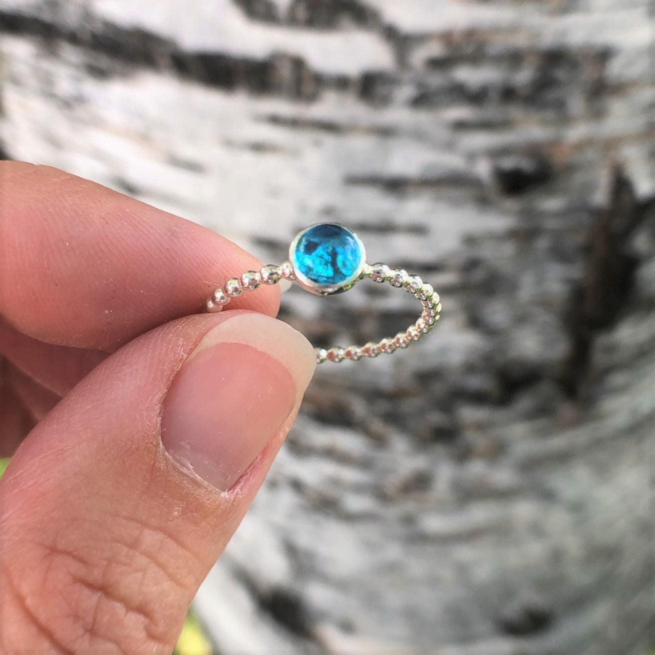 Medium Swiss Blue Topaz Ring