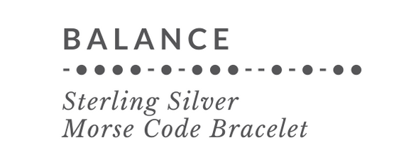 BALANCE Morse Code Bracelet Tag