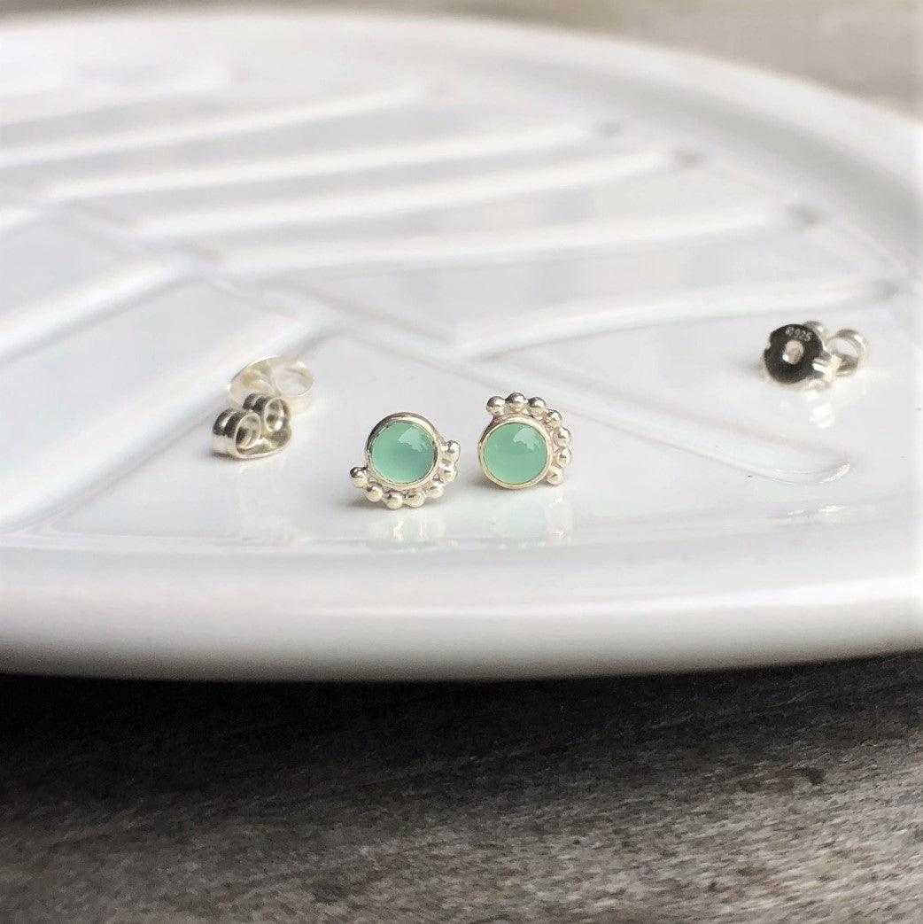 Chrysoprase Eyelash Studs - Trisha Flanagan