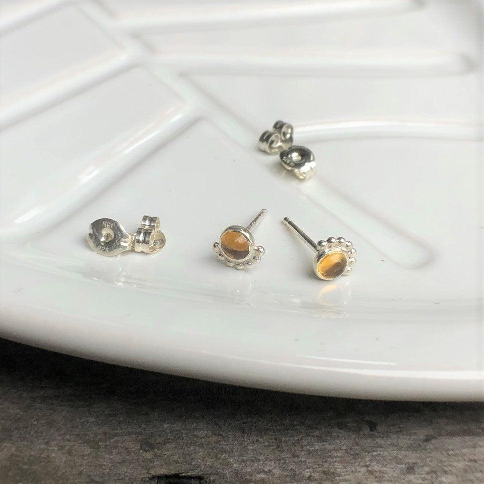 Citrine Eyelash Stud Earrings - Trisha Flanagan