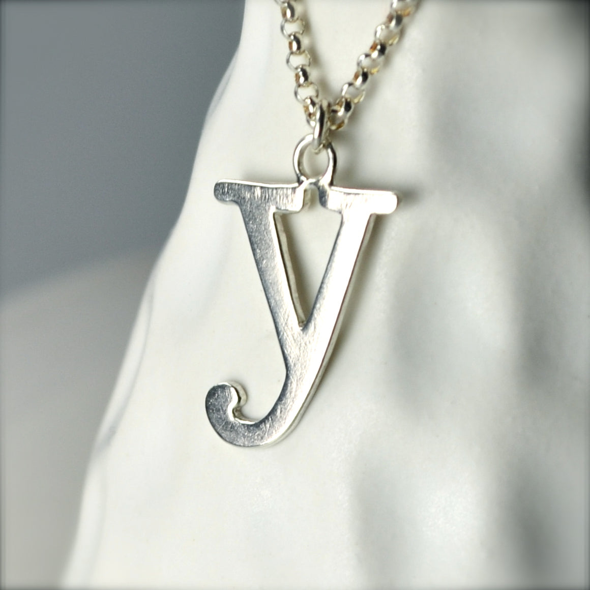 Sterling Silver Lower-Case Letter Pendants with 18 inch Chain