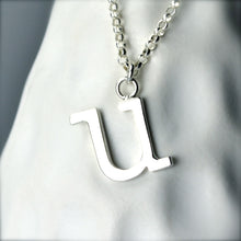 Load image into Gallery viewer, Sterling Silver Lower-Case Letter Pendants with 18 inch Chain
