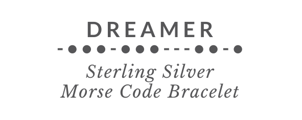 DREAMER Morse Code Bracelet Tag
