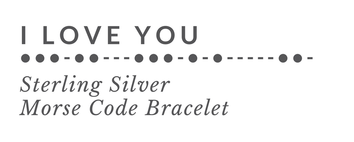 I LOVE YOU in Morse Code Bracelet tag