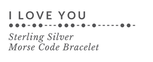 I LOVE YOU in Morse Code Bracelet tag