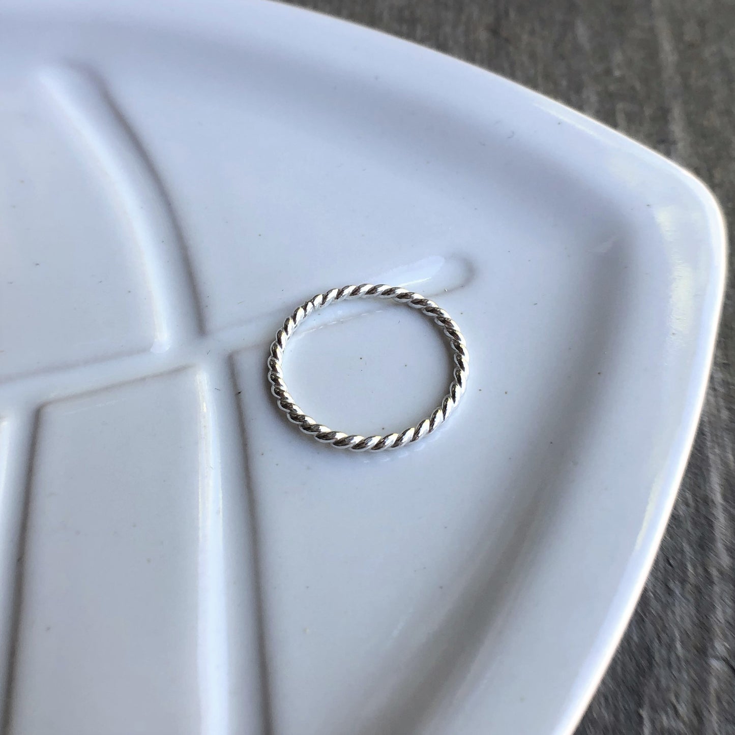 Silver Stacking Ring - Rope Style