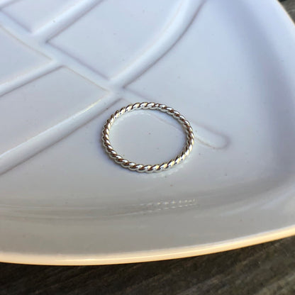Silver Stacking Ring - Rope Style