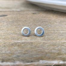 Load image into Gallery viewer, Silver Open Circle Stud Earrings - Trisha Flanagan