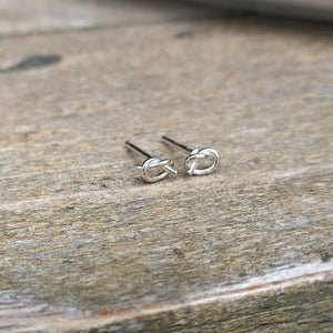 Silver Knot Earrings side view - Trisha Flanagan