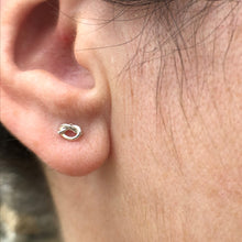 Load image into Gallery viewer, Woman wearing a Silver Knot Earring close up - Trisha Flanagan