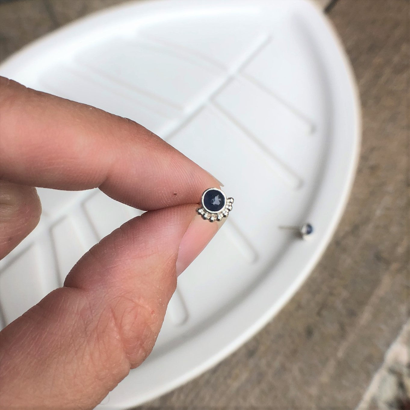 Boucles D'oreilles Cils Saphir