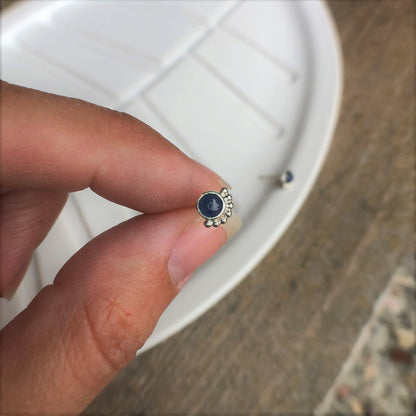 Boucles D'oreilles Cils Saphir